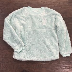 Disneyland Resort, Fuzzy Spirit Jersey Crewneck, teal, girls large